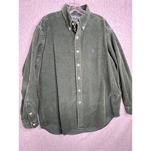 Polo Ralph Lauren Shirt Large Green Blaire Corduroy Vintage Shacket Chore Men's